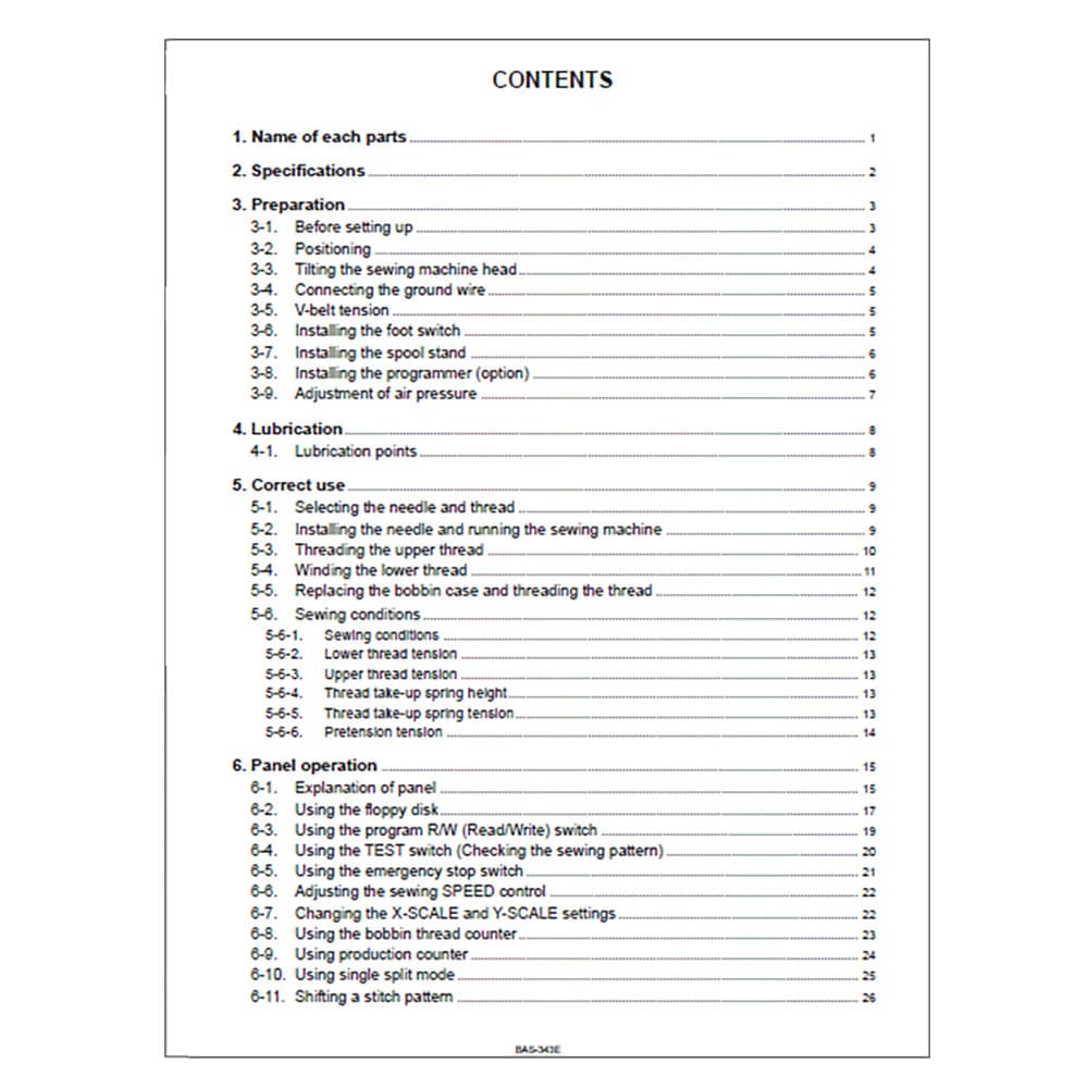 Brother BAS-343E Instruction Manual image # 116713
