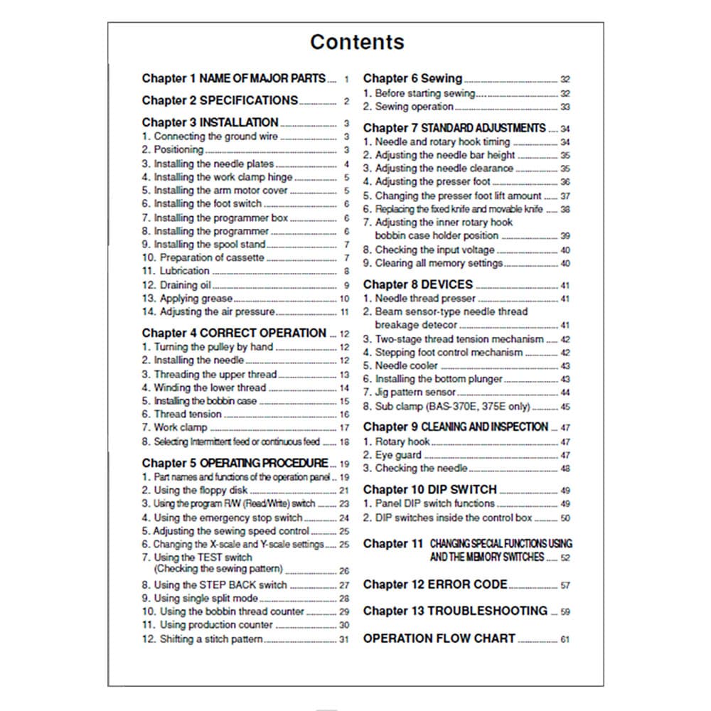 Brother BAS-364E Instruction Manual image # 116716