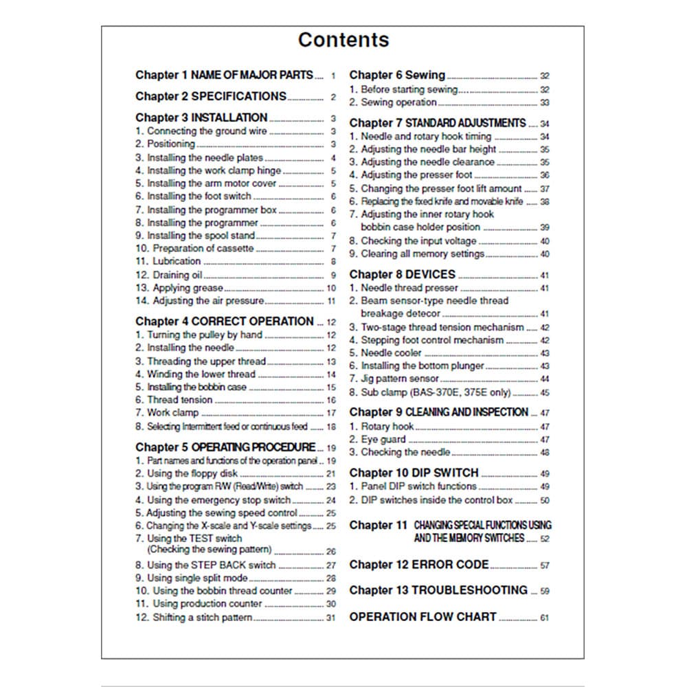 Brother BAS-370E Instruction Manual image # 116721