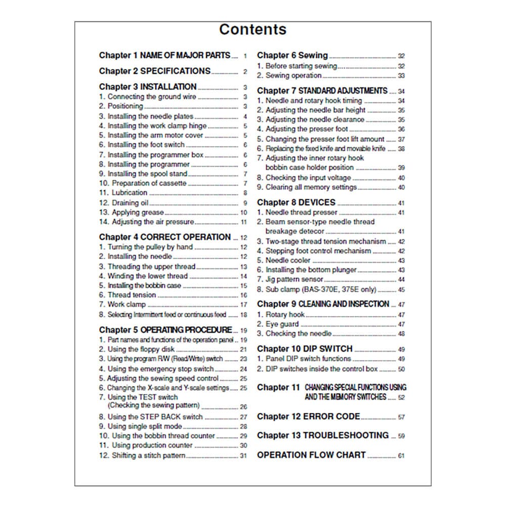 Brother BAS-375E Instruction Manual image # 116722