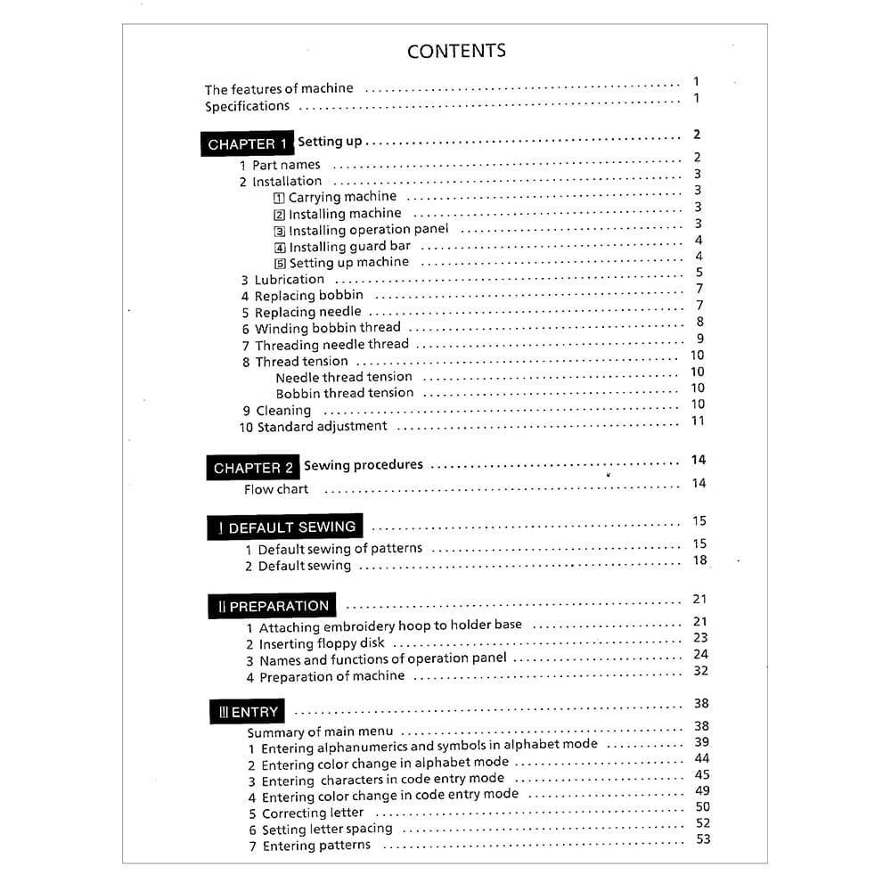 Brother Electronic Embroidery BAS-411 Instruction Manual image # 116725