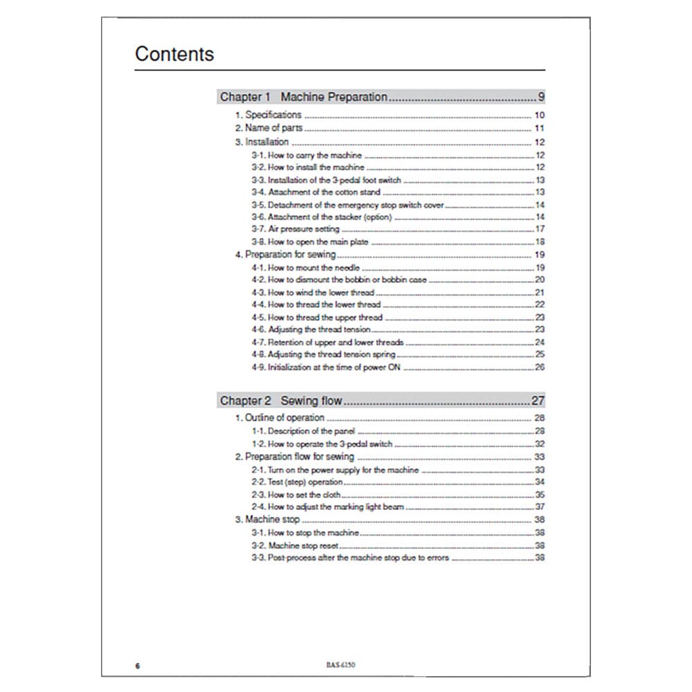 Brother BAS-6150 Instruction Manual image # 116743