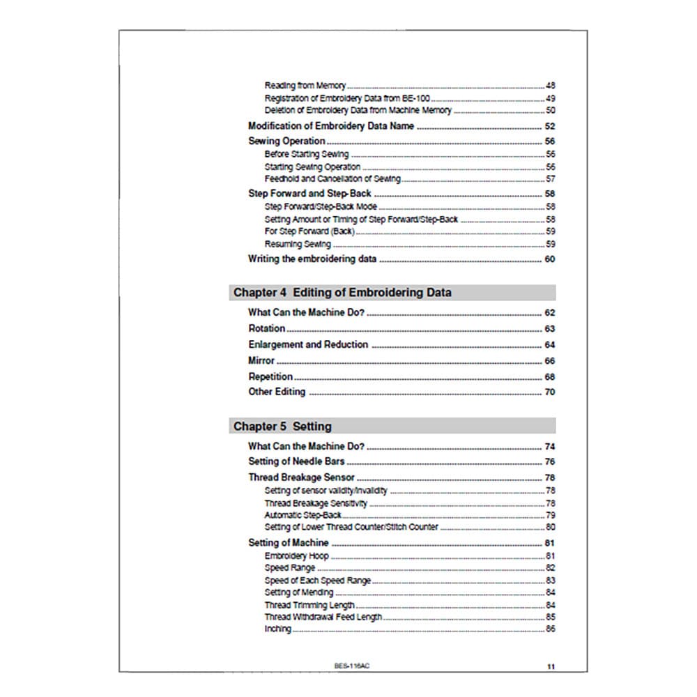 Brother BES-116AC Instruction Manual image # 116831