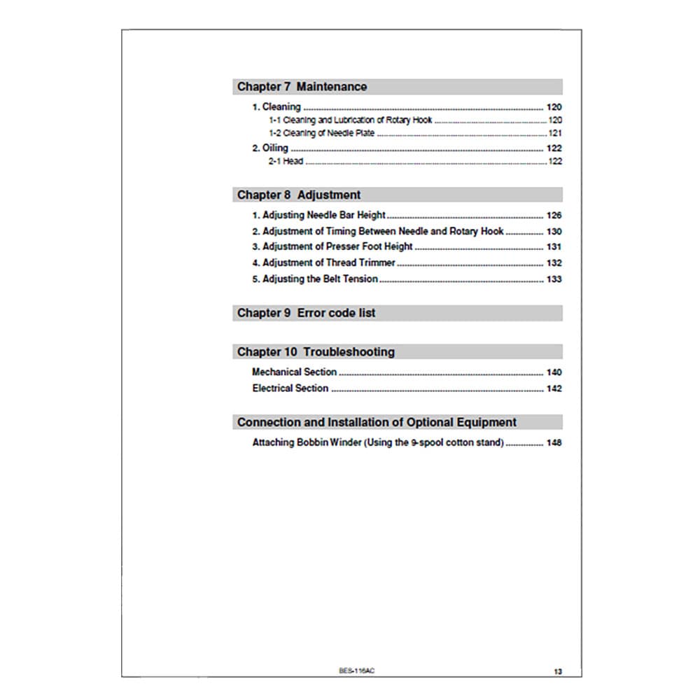 Brother BES-116AC Instruction Manual image # 116833