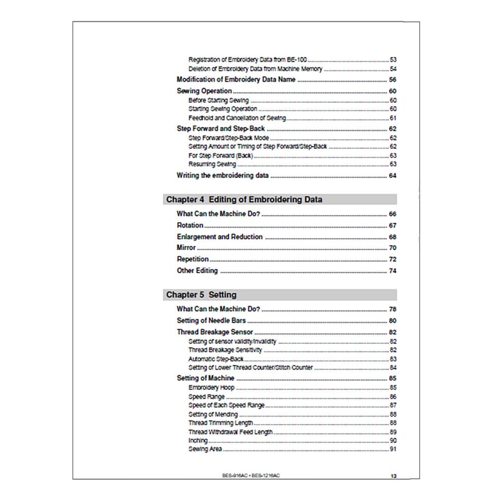 Brother BES-1216AC Instruction Manual image # 116835