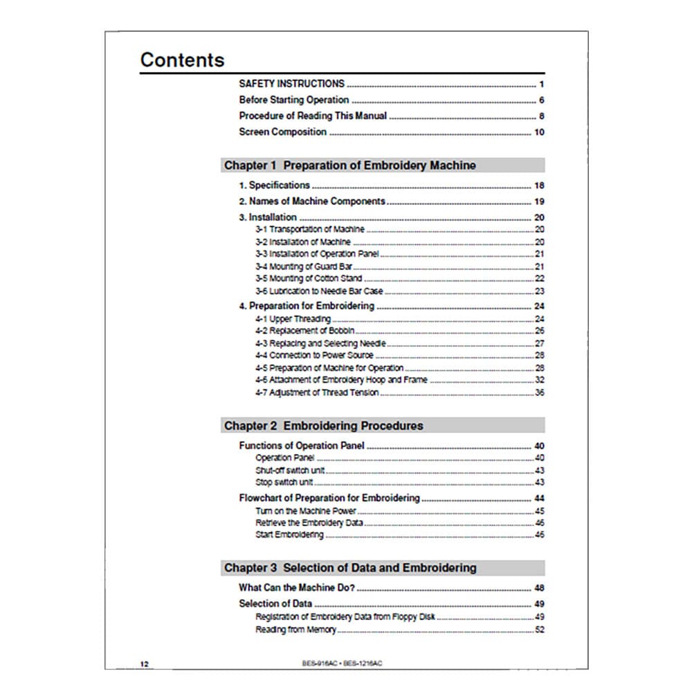 Brother BES-1216AC Instruction Manual image # 116834