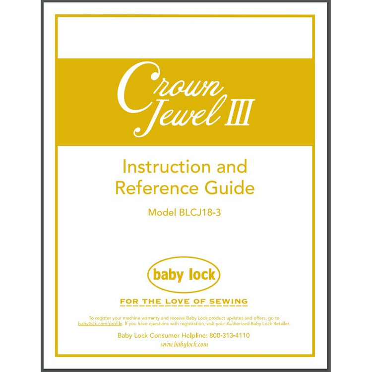 Instruction Manual, Babylock BLCJ18-3 Crown Jewel III image # 29734