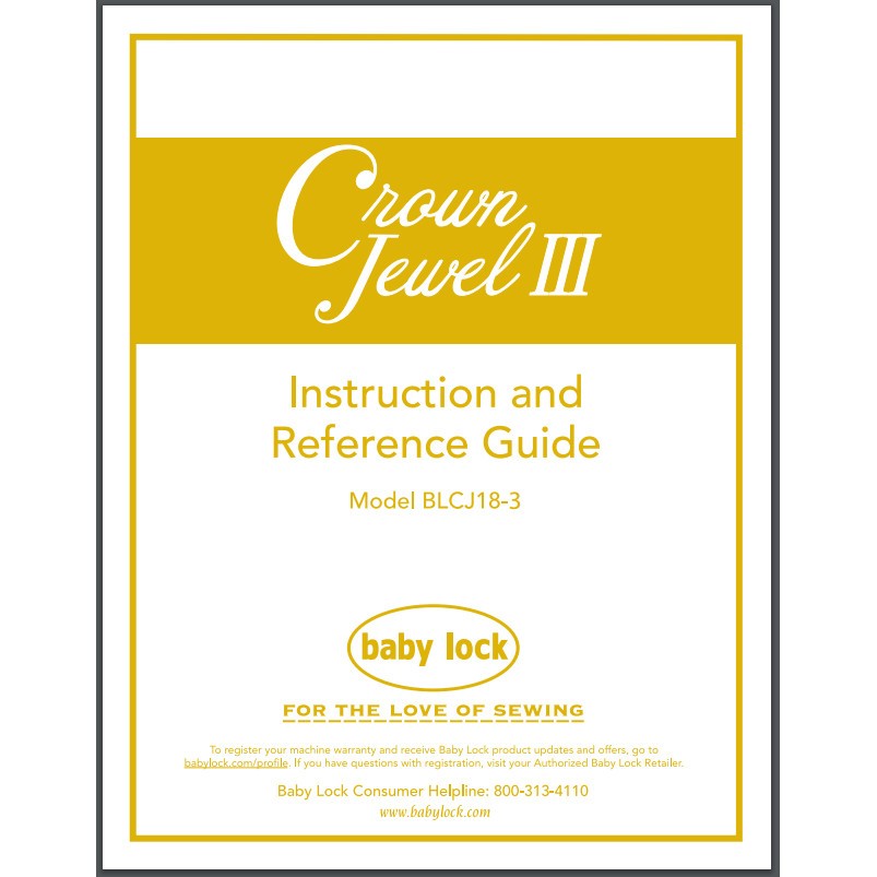 Instruction Manual, Babylock BLCJ18-3 Crown Jewel III image # 29734