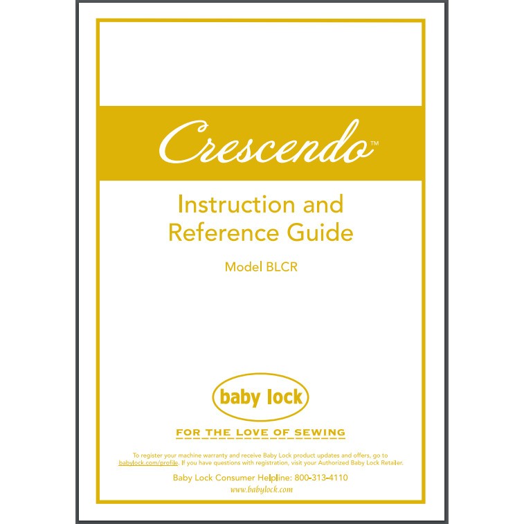 Instruction Manual, Babylock BLCR Crescendo image # 29731