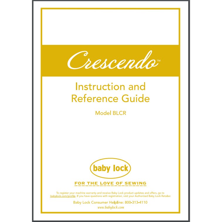 Instruction Manual, Babylock BLCR Crescendo image # 29731