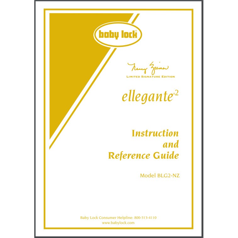 Instruction Manual, Babylock BLG2-NZ Ellegante 2 image # 29737
