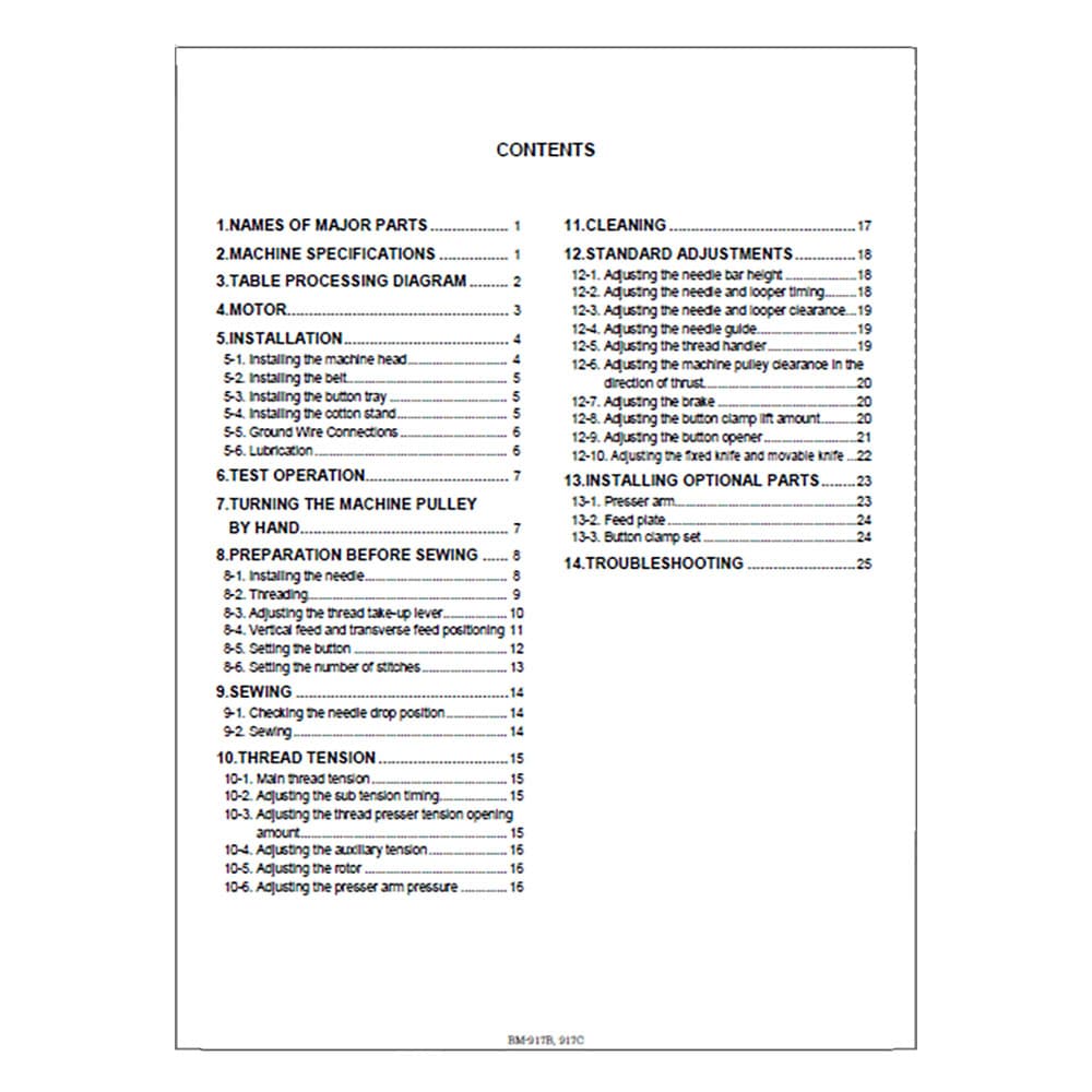 Brother BM-917B Instruction Manual image # 117035