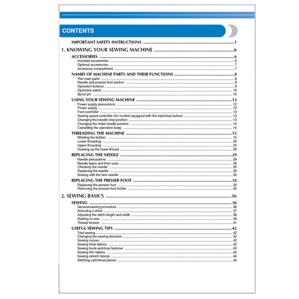 Brother HC1850 Instruction Manual image # 115316