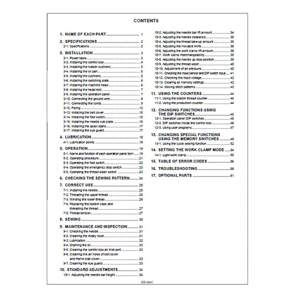 Brother KE-484C Instruction Manual image # 117305