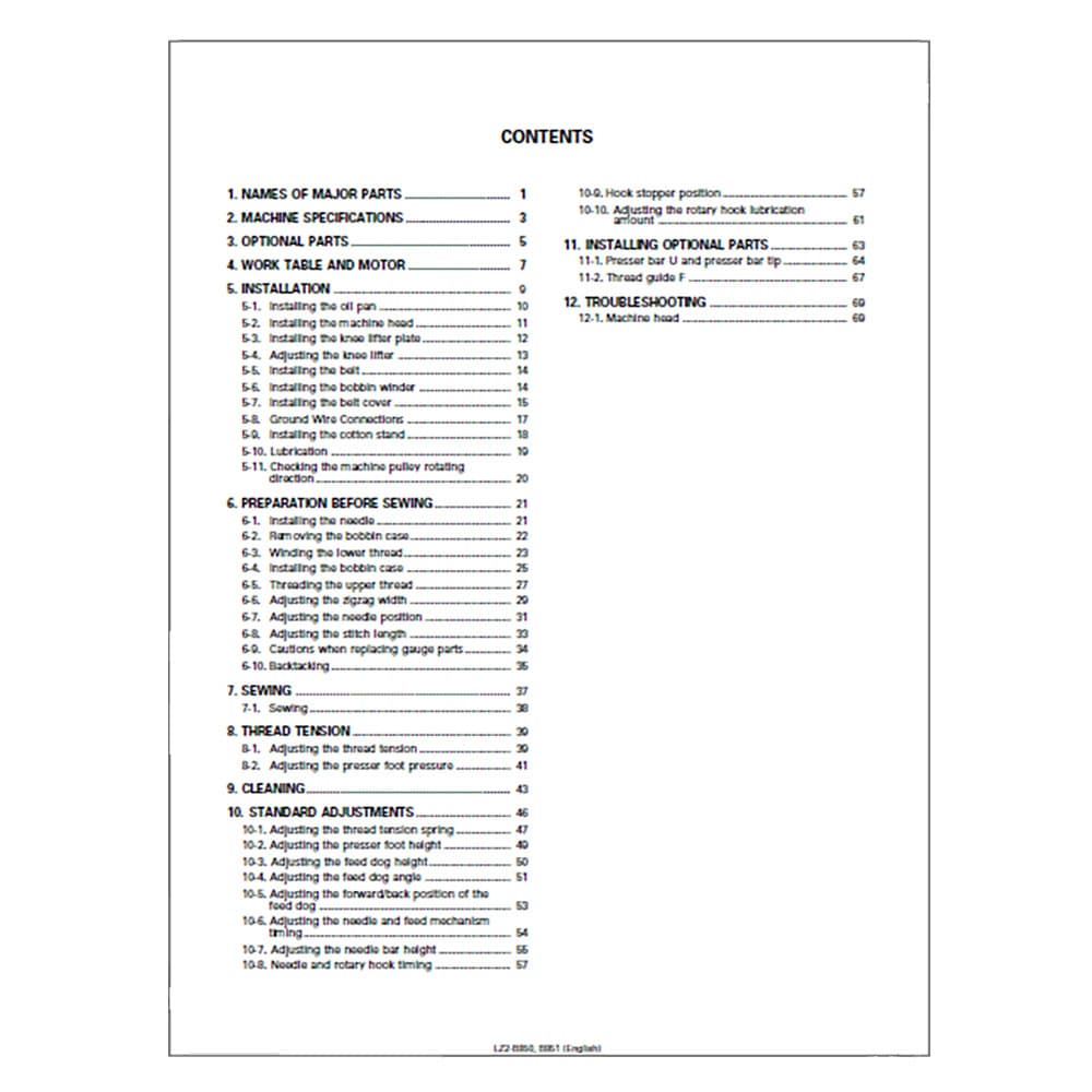 Brother LZ2-B850 Instruction Manual image # 117515