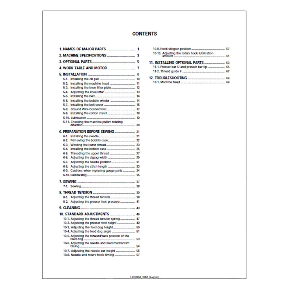 Brother LZ2-B851 Instruction Manual image # 117520