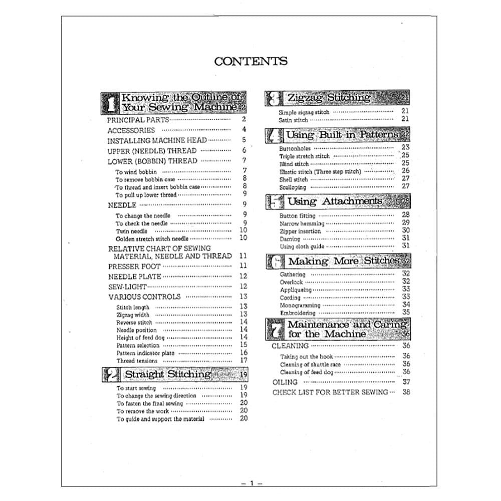 Brother M461 Instruction Manual image # 117526