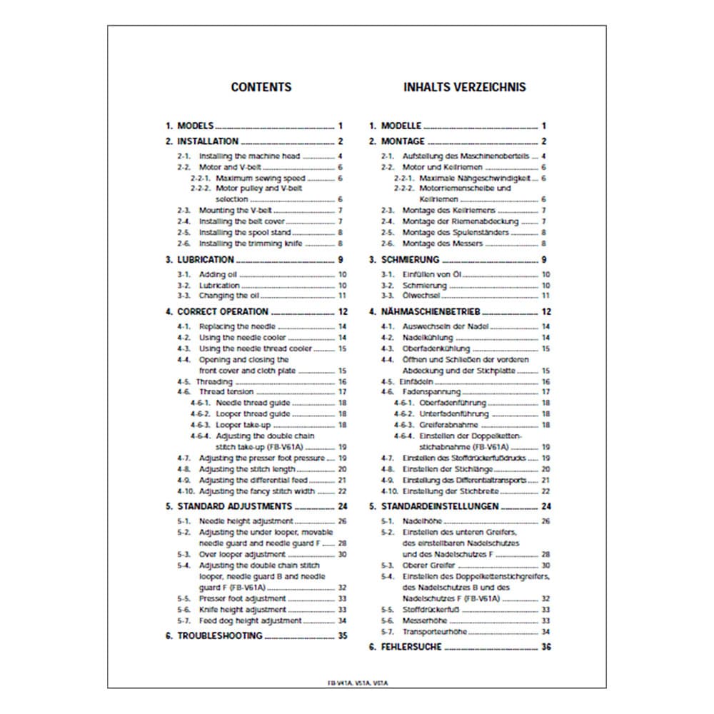 Brother Overlock MA4-V61 Instruction Manual image # 117528