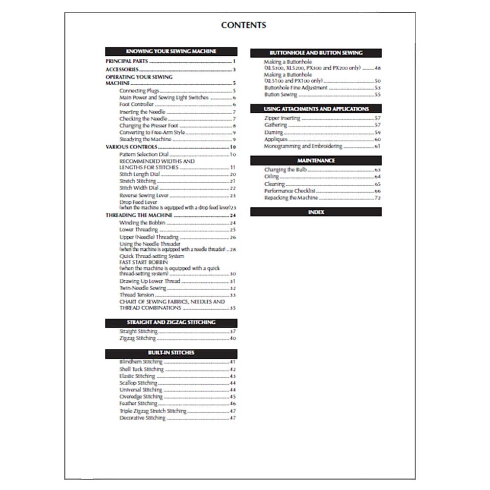 Brother PX-200 Instruction Manual image # 117619