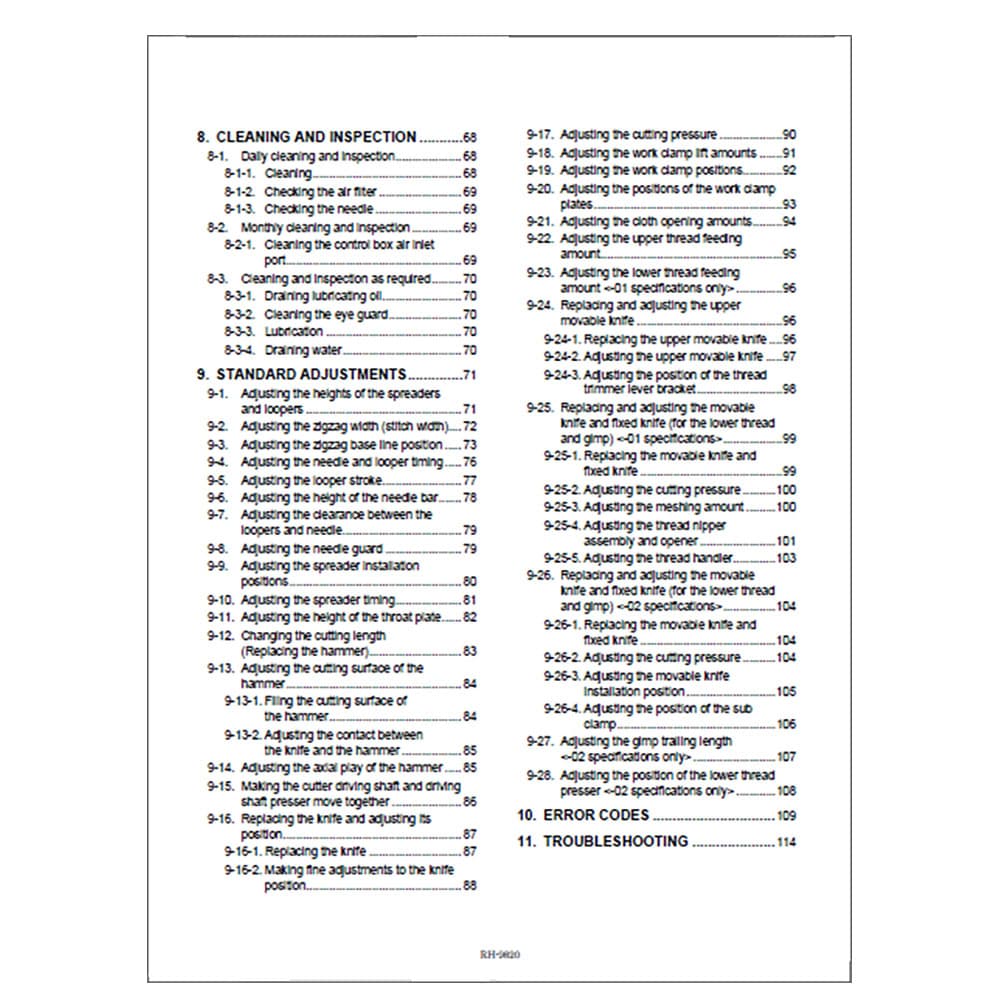 Brother RH-9820 Instruction Manual image # 115374