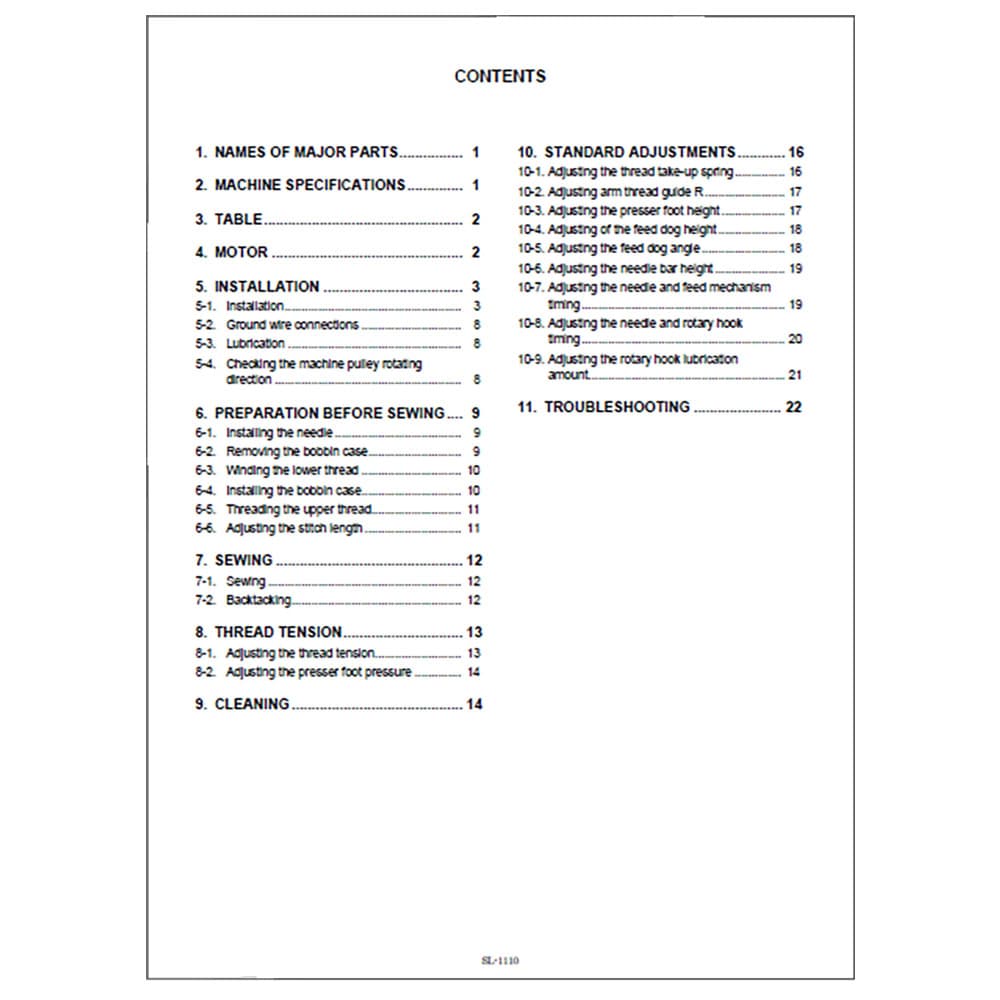 Brother SL-1110 Instruction Manual image # 115382