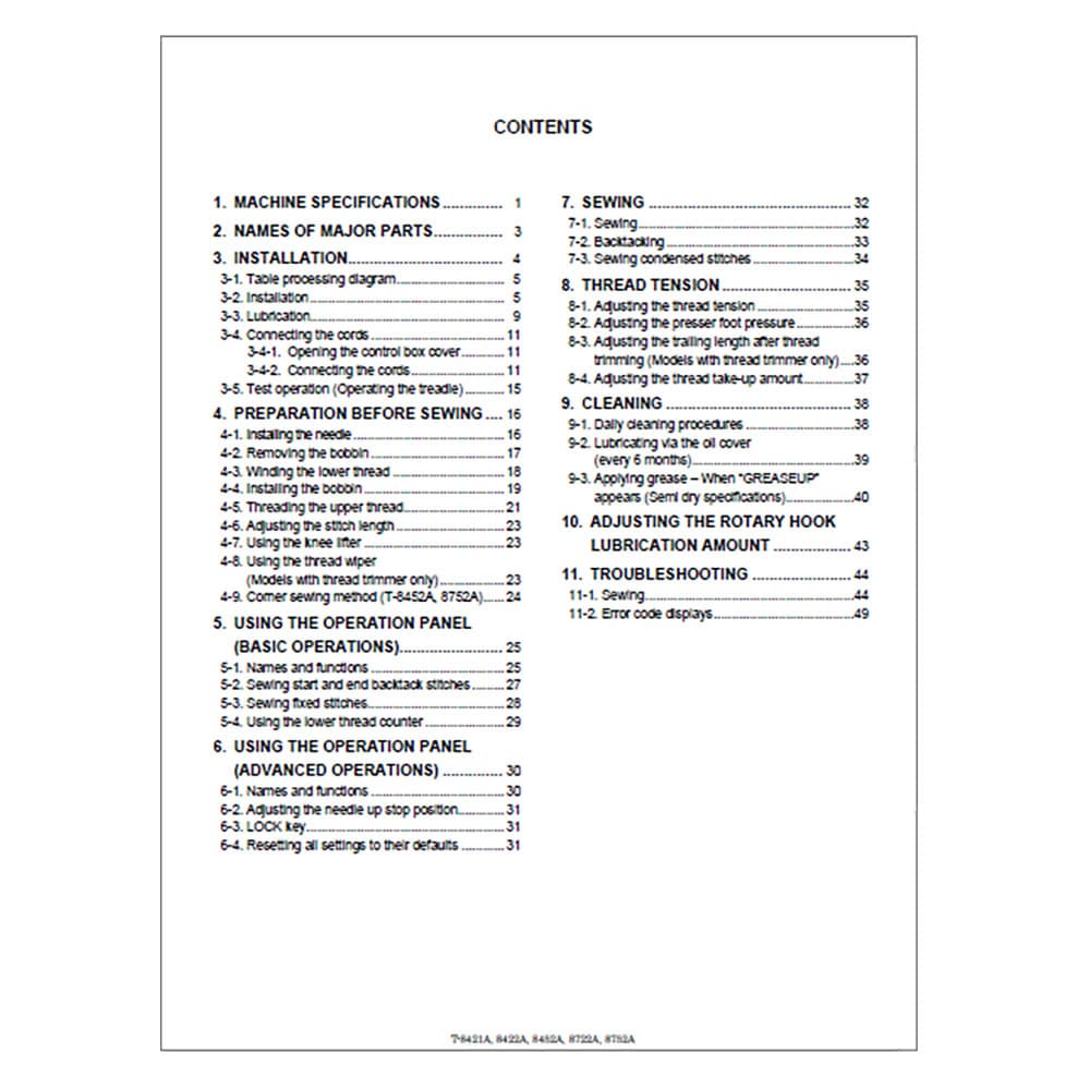 Brother T-8422A Instruction Manual image # 117666