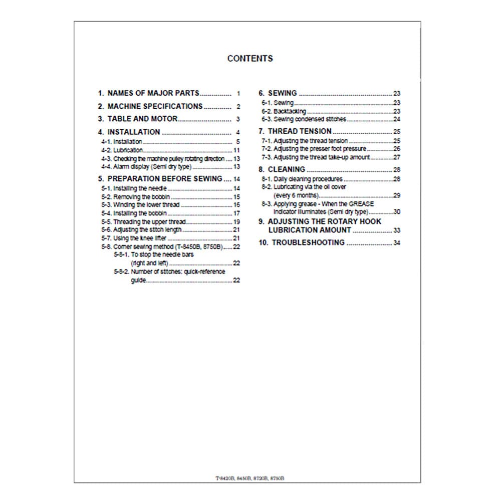 Brother T-8720B Instruction Manual image # 117678