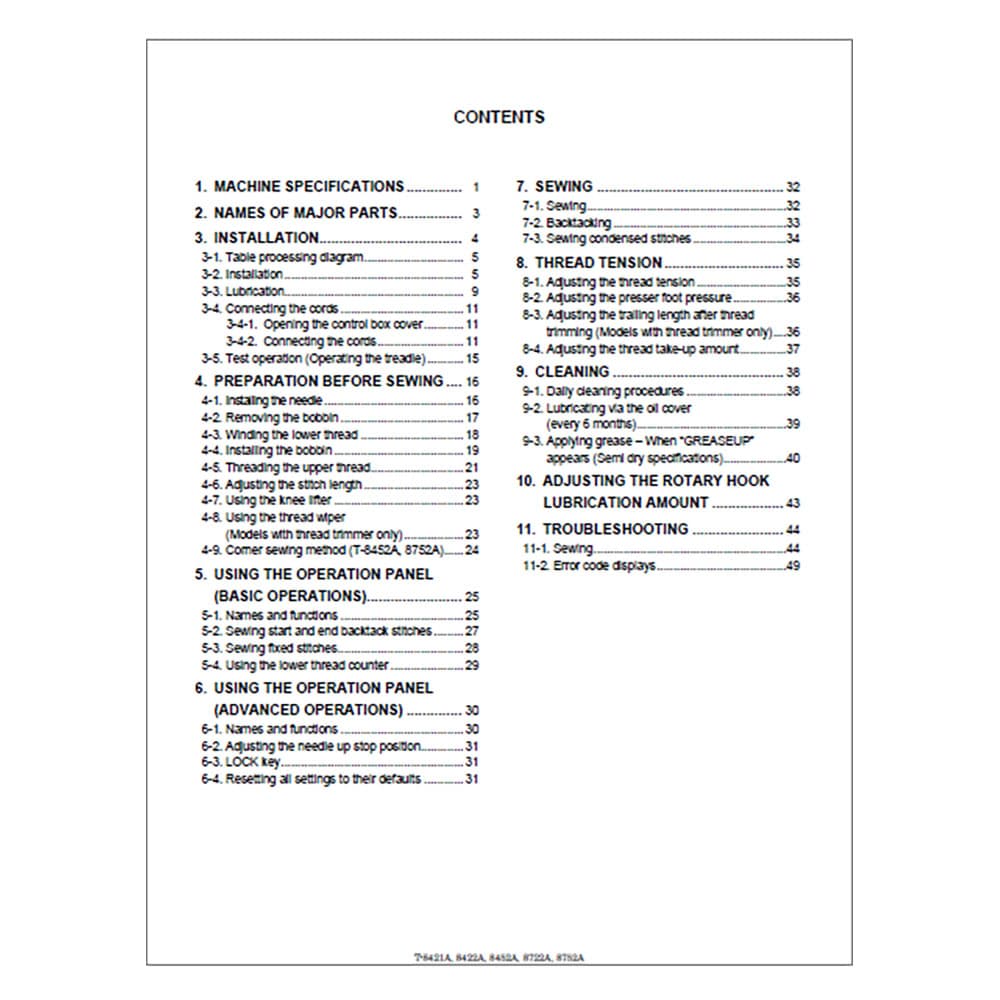 Brother T-8722A Instruction Manual image # 117679