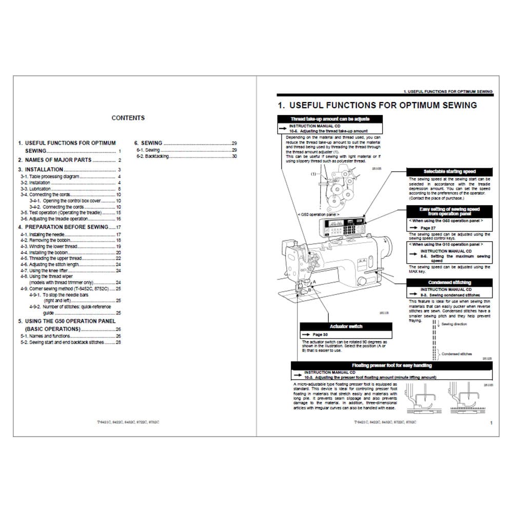 Brother T-8722C Instruction Manual