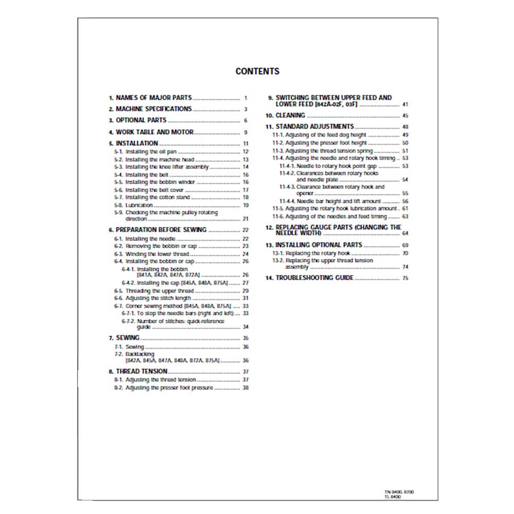 Brother TL-848A Instruction Manual image # 117696