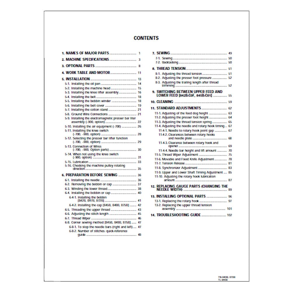 Brother TL-848B Instruction Manual image # 117706