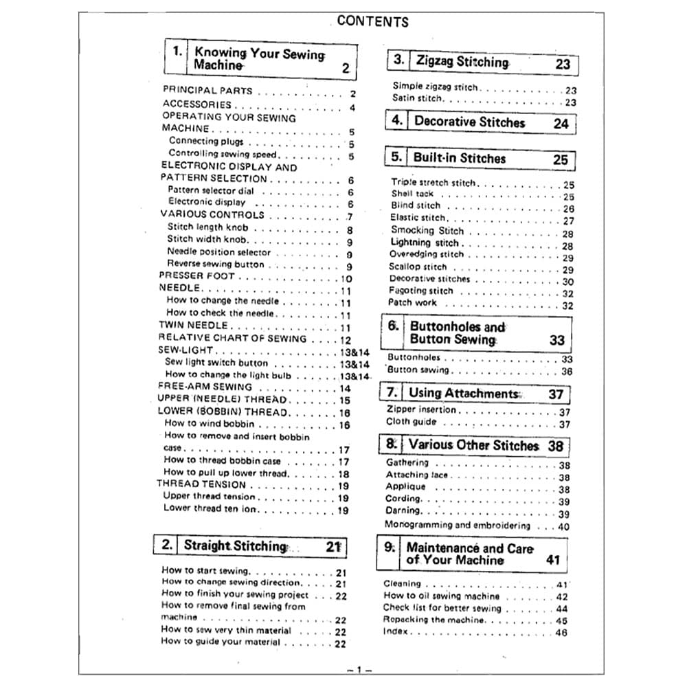 Brother VX-1020 Instruction Manual image # 117773