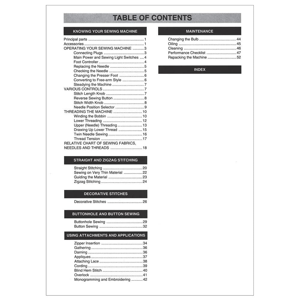Brother VX-1140 Instruction Manual image # 117788