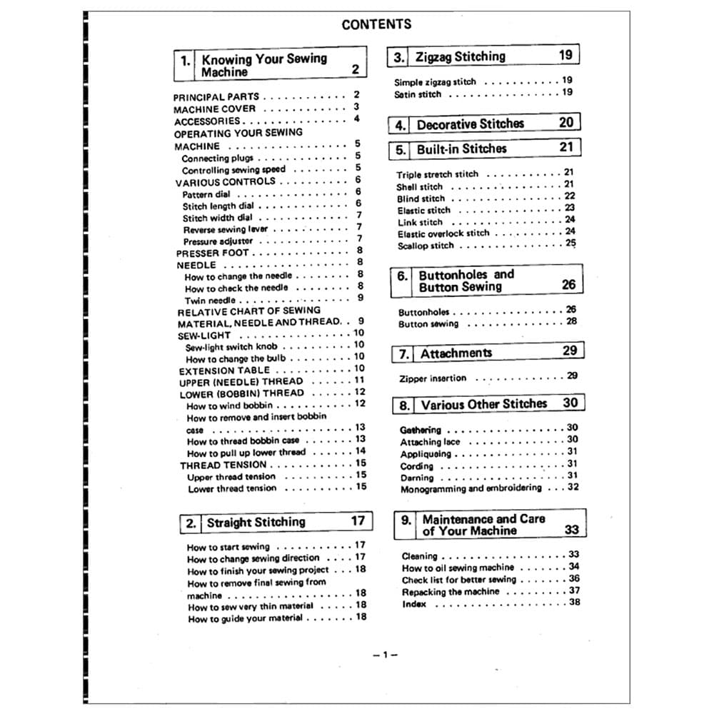 Brother VX-780 Instruction Manual image # 117805