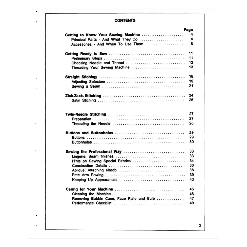 Brother Bicor VX1005 Zig Zag Instruction Manual image # 117828