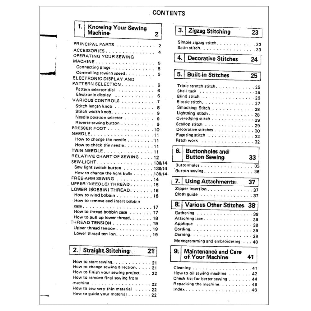 Brother VX1010 Instruction Manual image # 116385