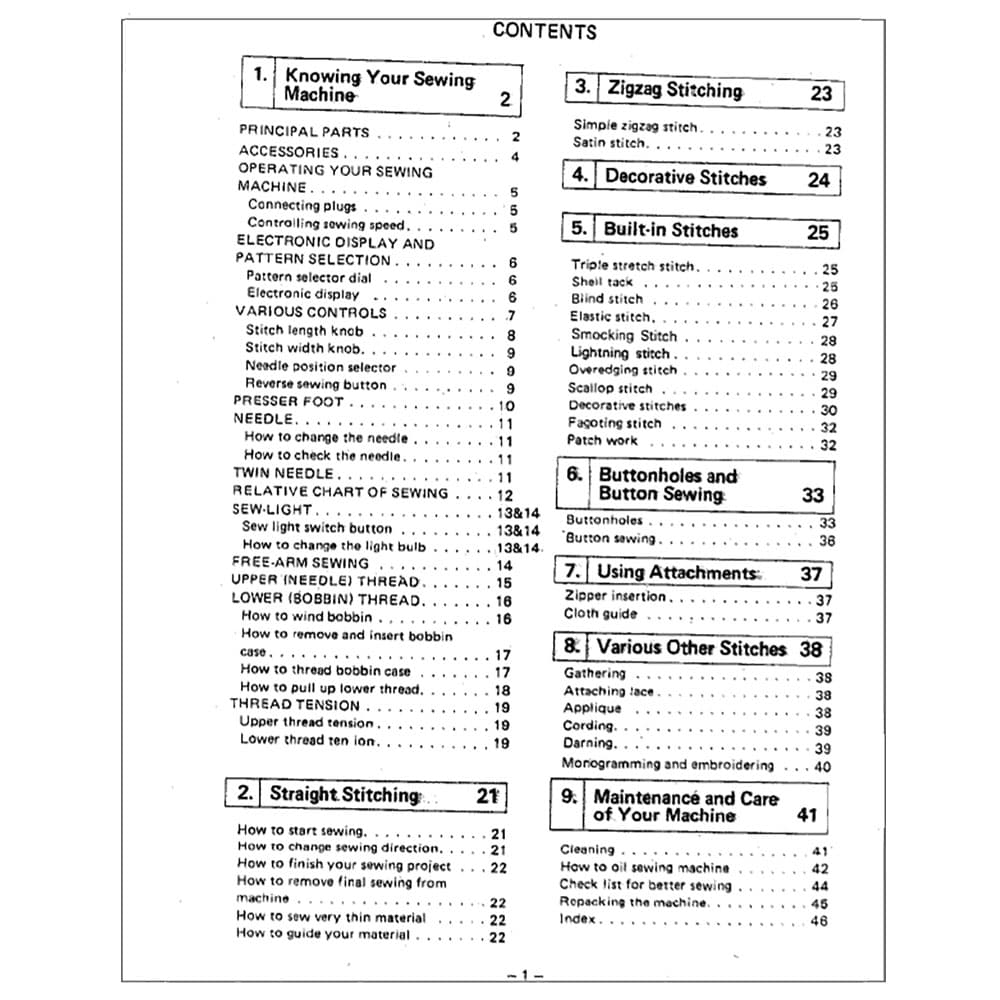 Brother VX-1040 Instruction Manual image # 117775