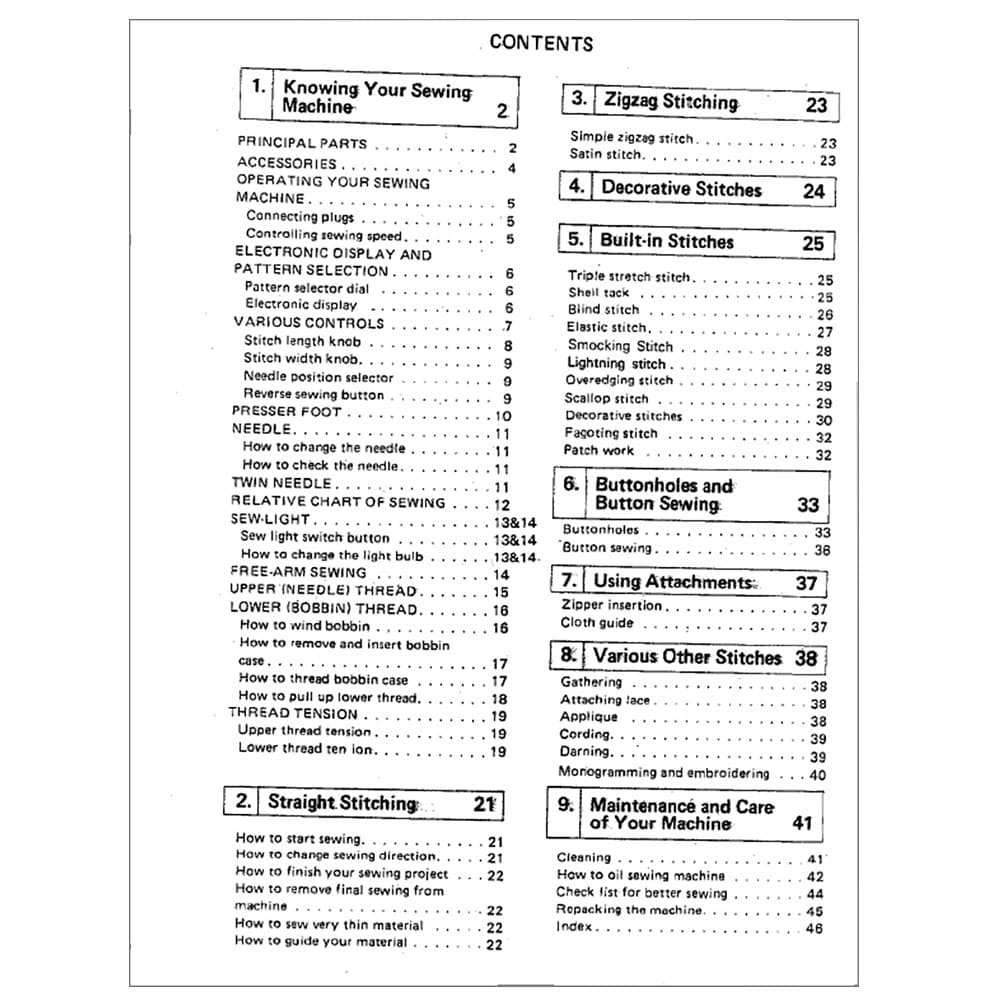 Brother VX1060 Instruction Manual image # 116395