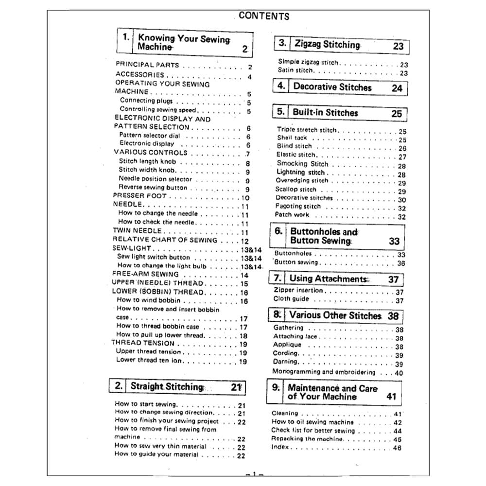 Brother VX-1090 Instruction Manual image # 117780