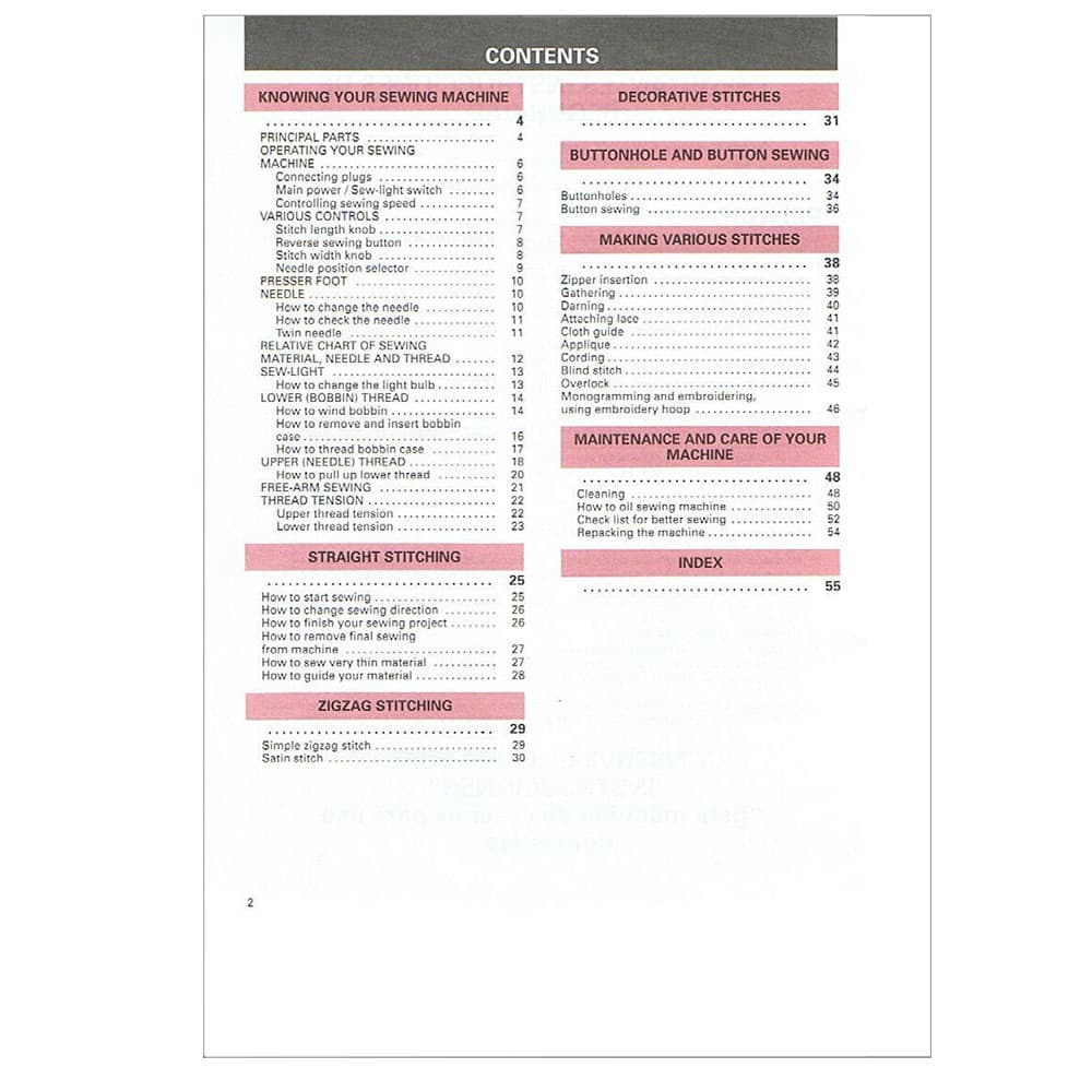 Brother VX1100 Instruction Manual image # 116398