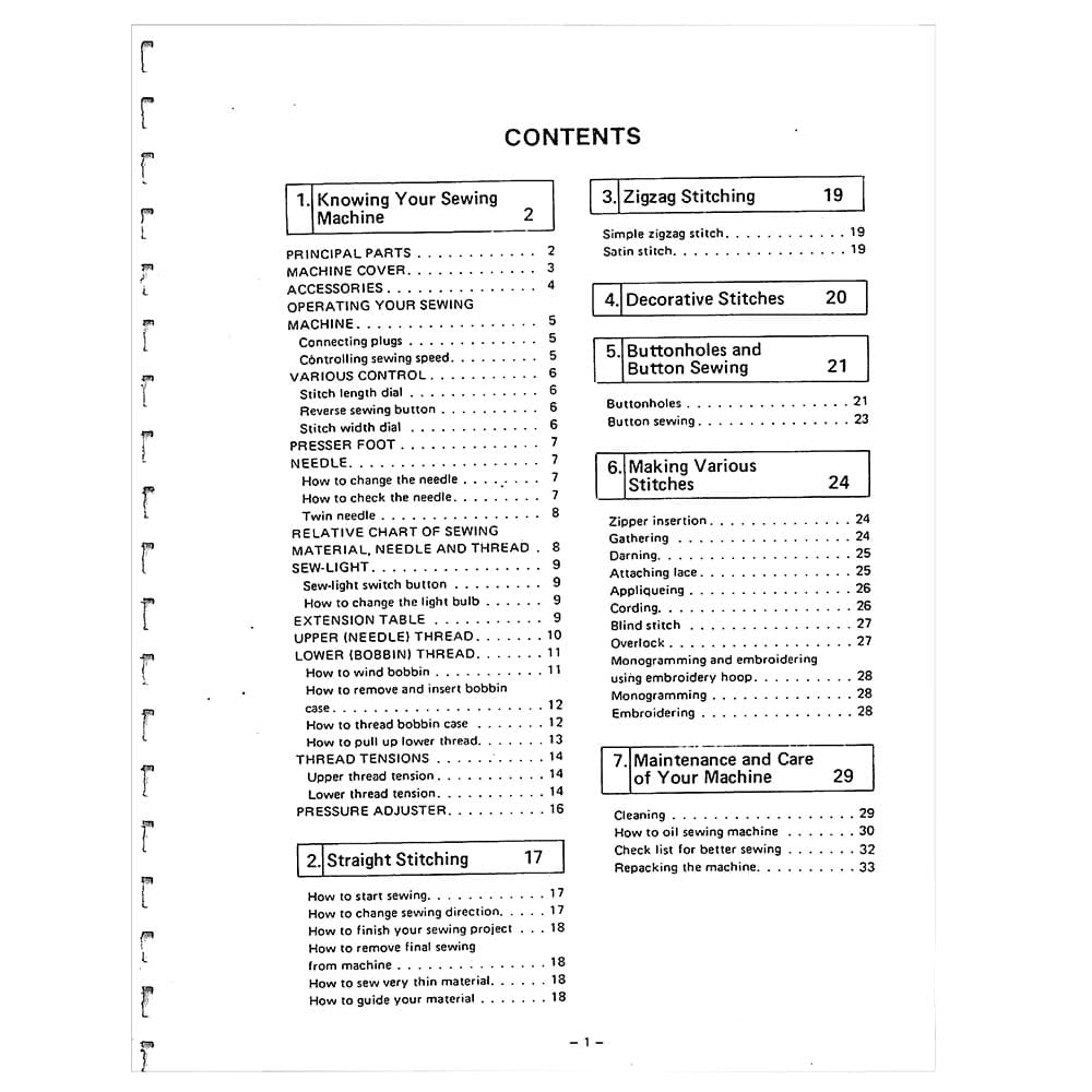 Brother VX707 Instruction Manual image # 116401