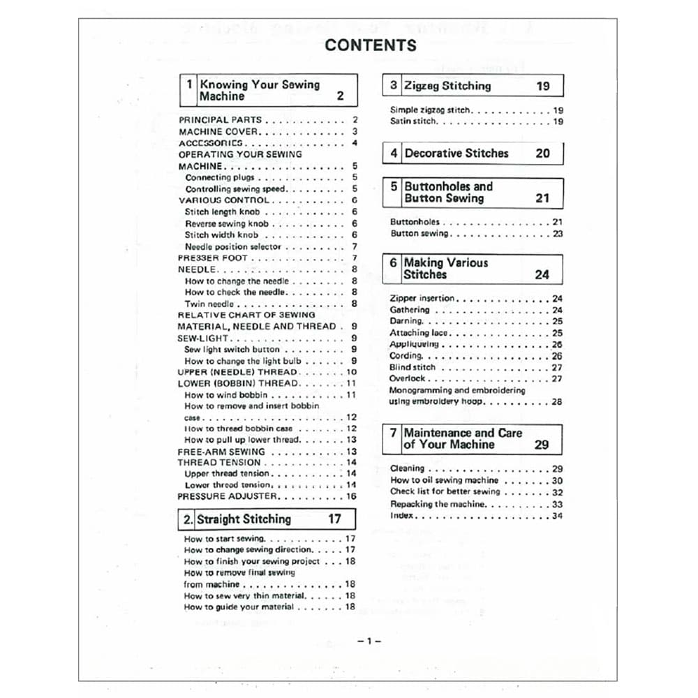 Brother VX-807 Instruction Manual image # 118665