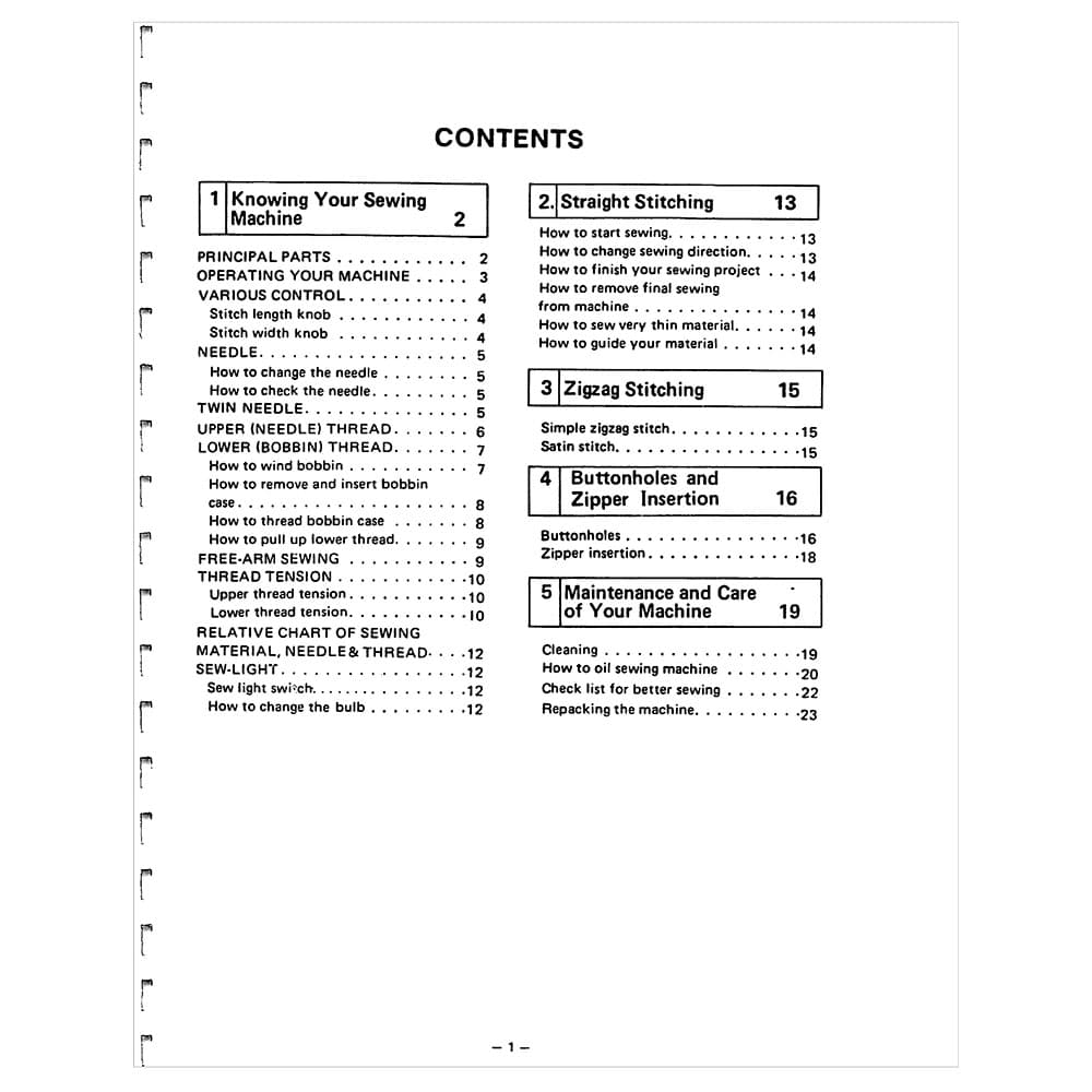 Brother VX809 Instruction Manual image # 117829