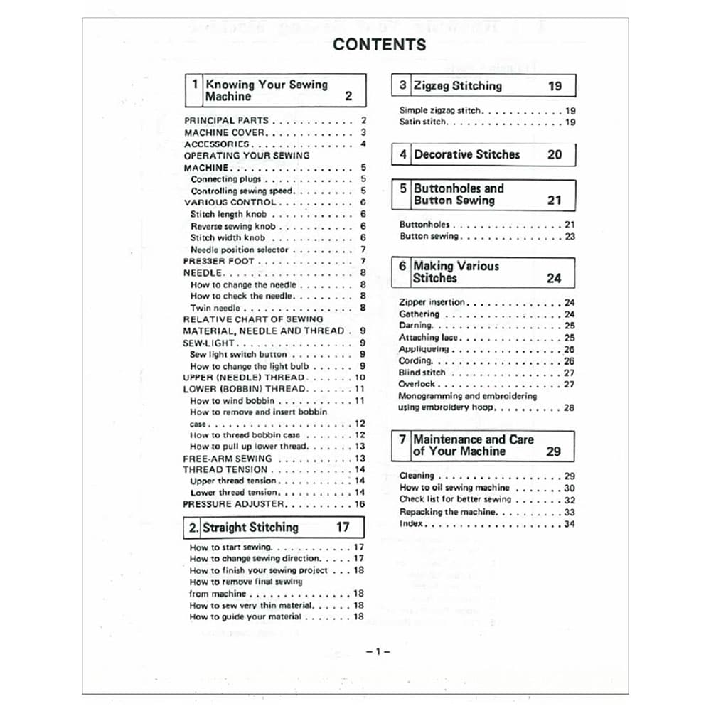 Brother VX-810 Instruction Manual image # 118699