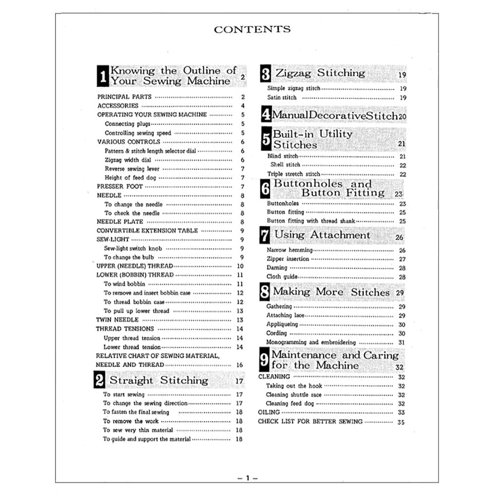 Brother XL1001 Instruction Manual image # 117876