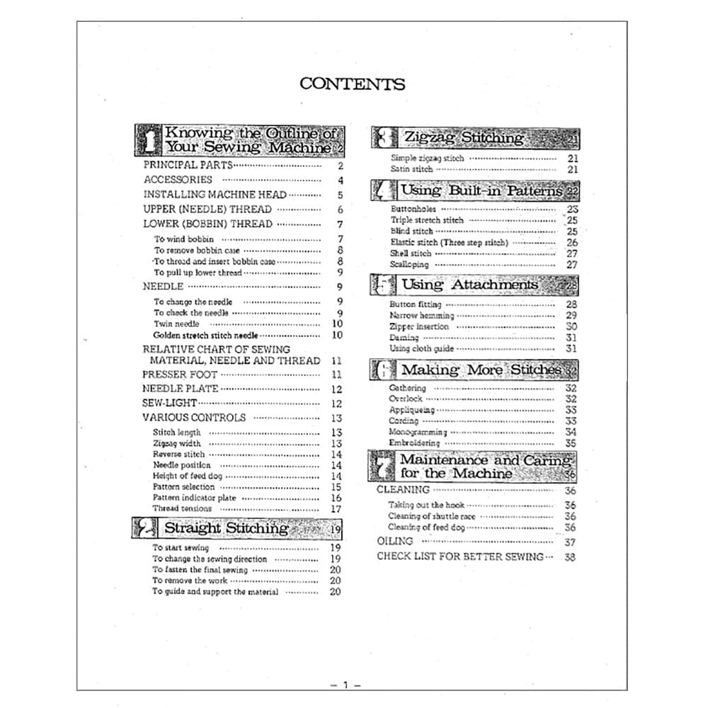 Brother XL-461 Instruction Manual image # 117851