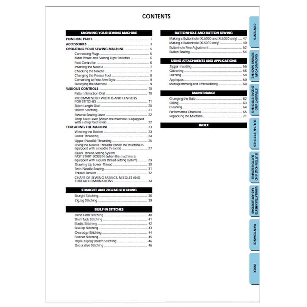 Brother XL-5011 Instruction Manual image # 115413