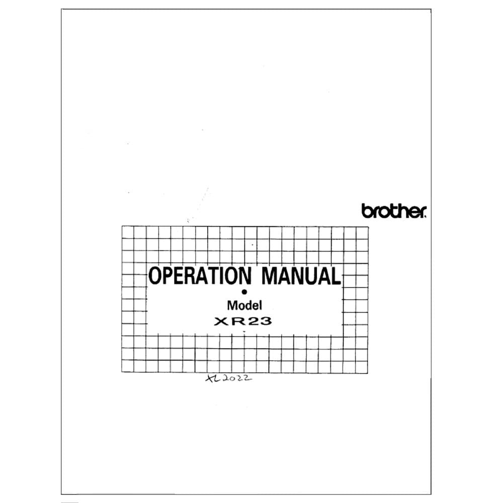 Brother XR-23 Instruction Manual image # 115436