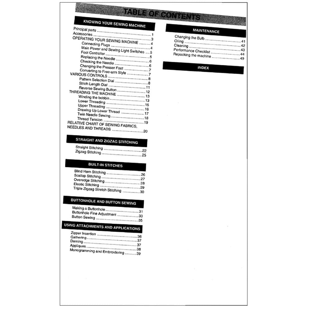 Brother XR31 Instruction Manual image # 115444