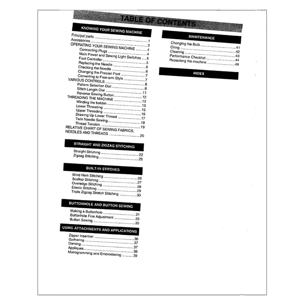 Brother XR-31 Instruction Manual image # 117948